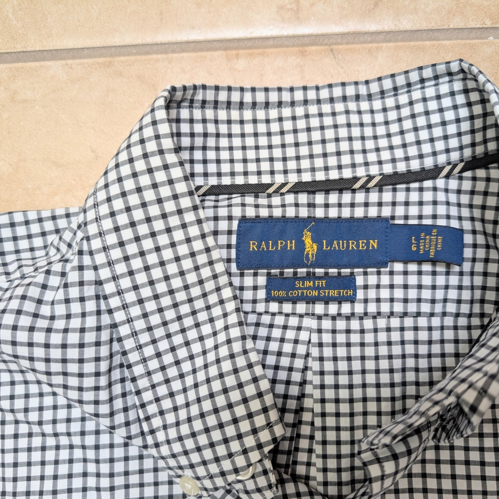Men's Black Check Shirt - Picture 4 of 5